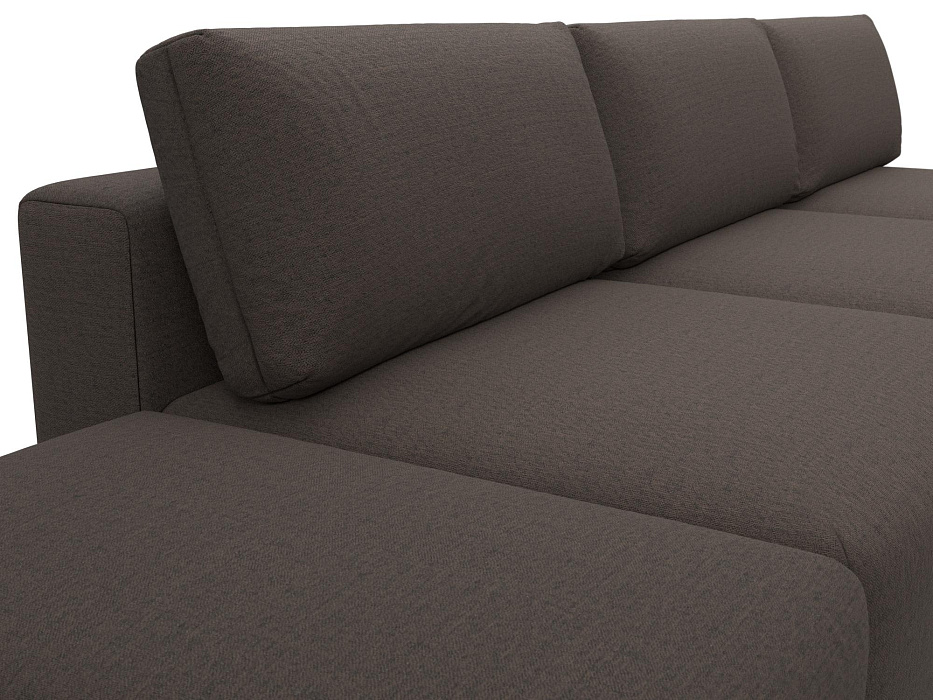 Диван прямой модульный с пуфом Лига-060 НПБ Лонг (амур 05 коричневый)