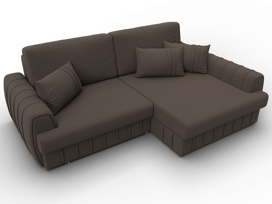 Диван угловой Лига-057 НПБ угол правый (амур 05 коричневый)