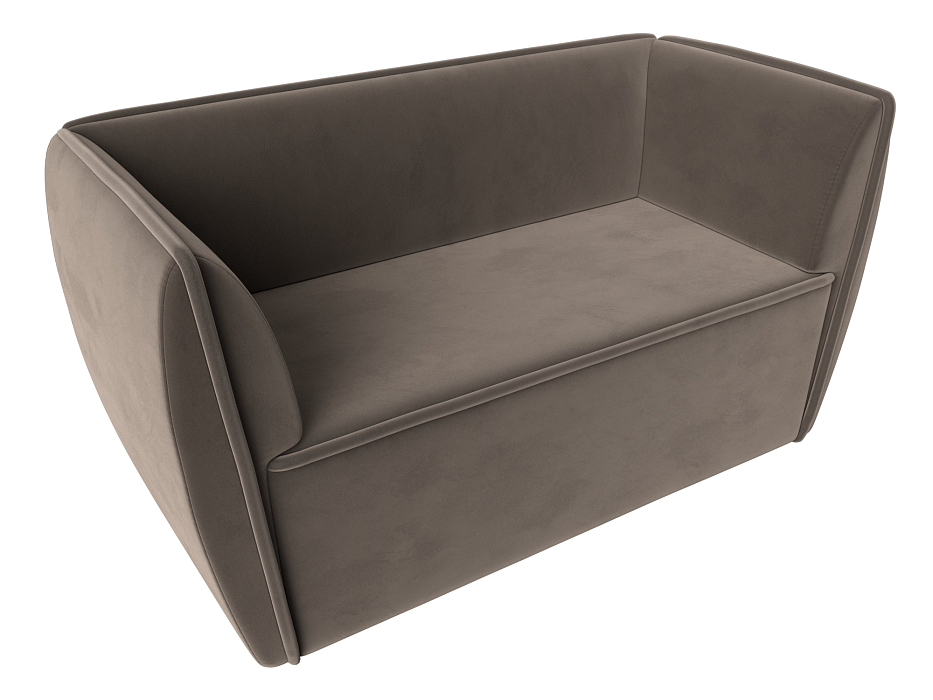 Диван кухонный прямой Бергамо 2-х местный (seven 727 коричневый)