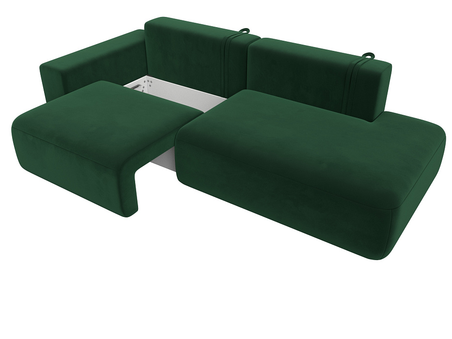Диван прямой Лига-036 НПБ Модерн подлокотник слева (seven 626 зеленый)