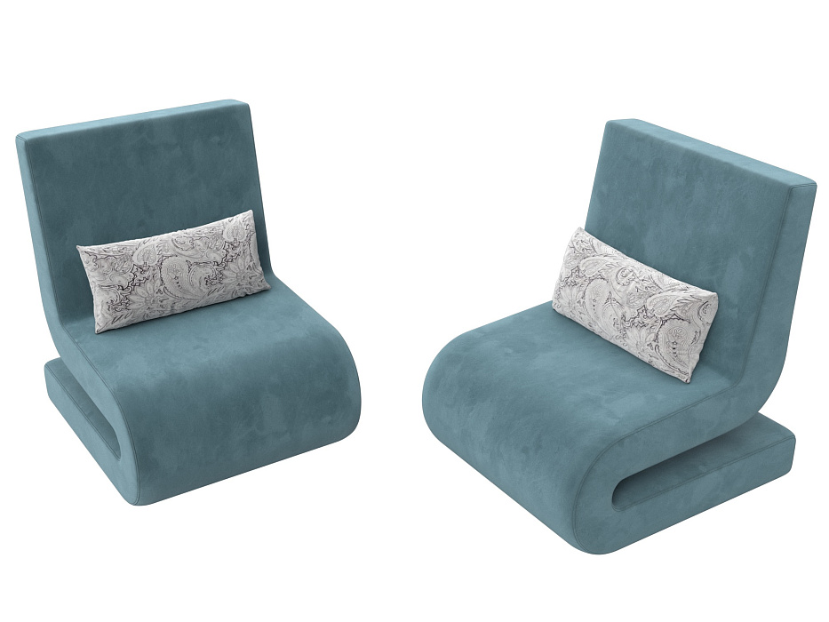 Кресло Волна (2 шт.) (seven 113 бирюзовый;seven 17 серый)