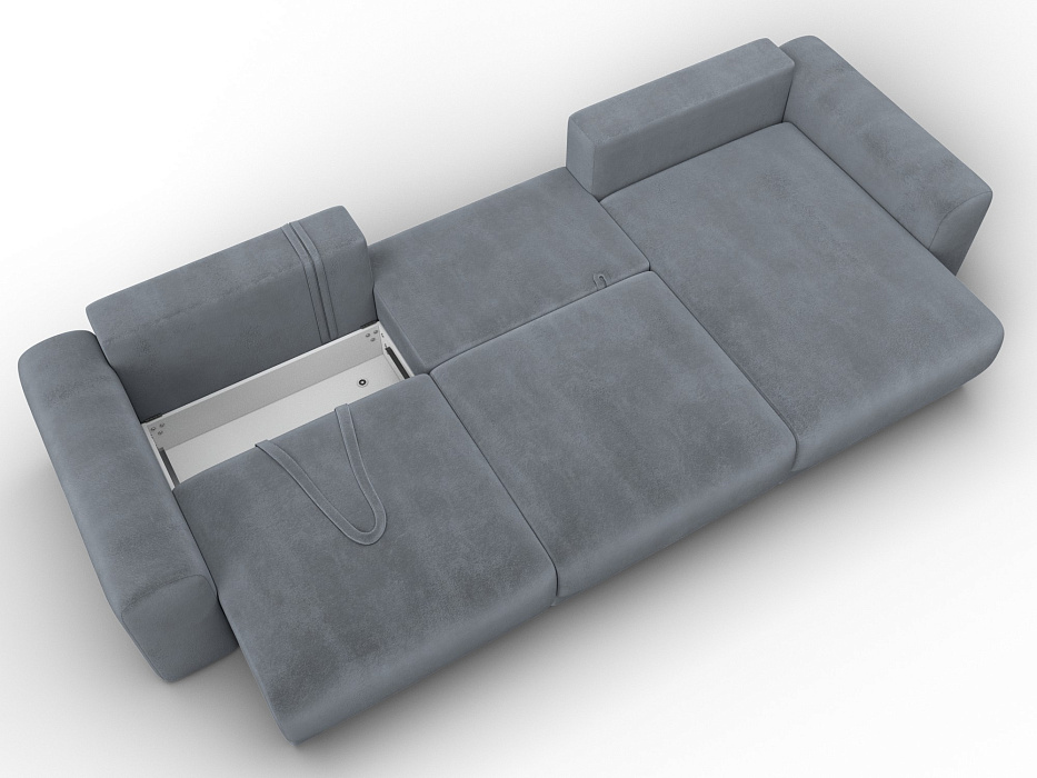 Диван угловой Лига-056 НПБ Лонг угол универсальный (tower 10 серый)