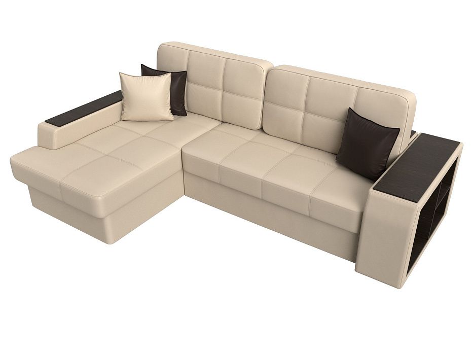 Диван угловой Брюссель левый угол (бежевый;коричневый)