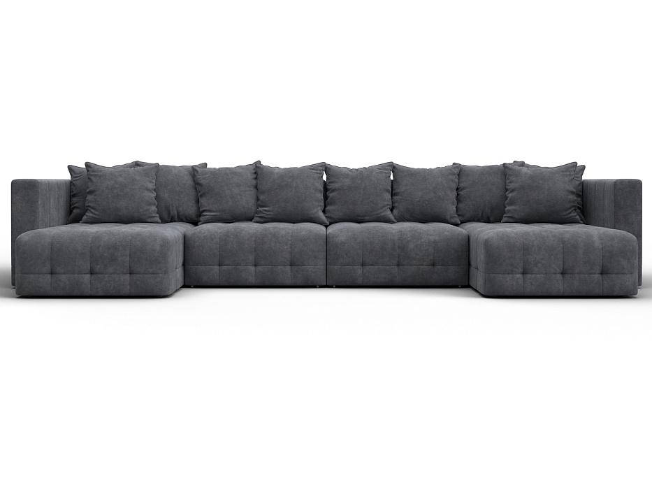 Диван П-образный Лига-052 НПБ Лонг (brut 16 темно-серый)