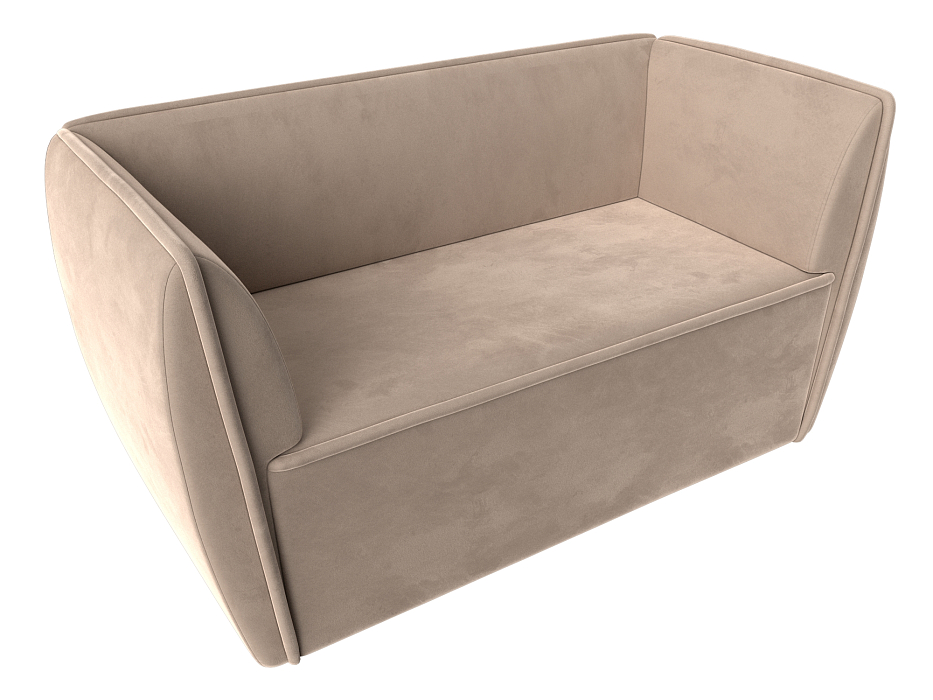 Диван кухонный прямой Бергамо 2-х местный (seven 729 бежевый)