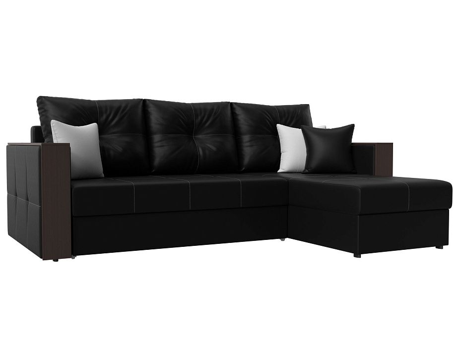 Угловой диван Валенсия правый угол (черный цвет)