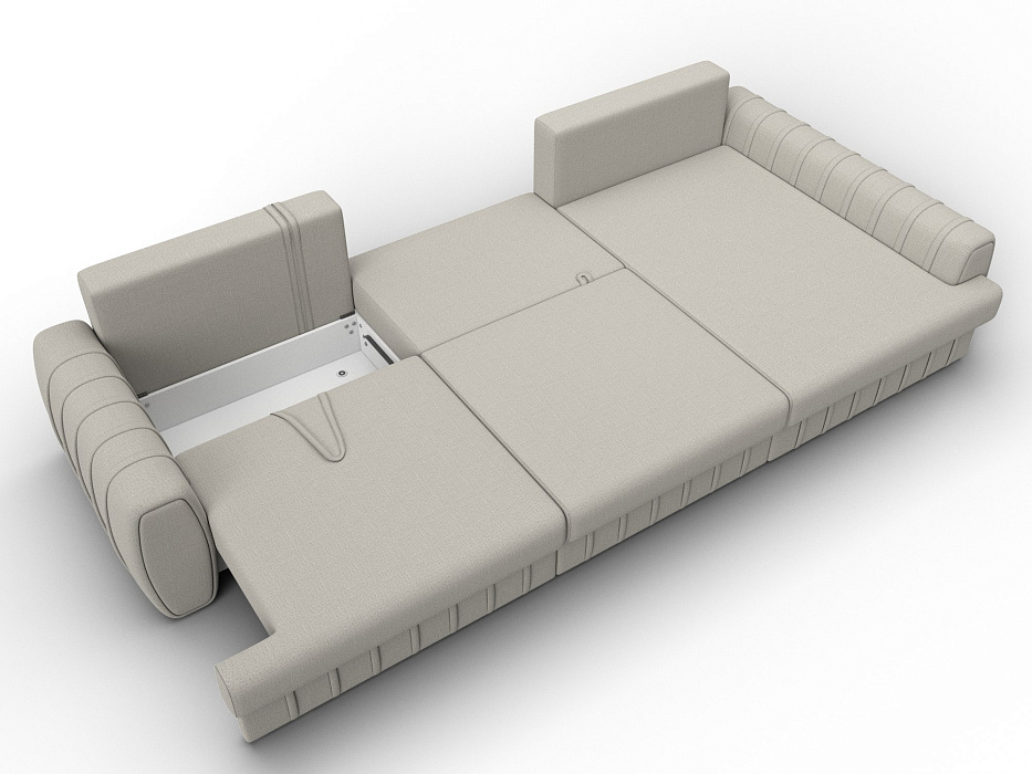 Диван угловой Лига-057 НПБ Лонг угол правый (амур 02 бежевый)