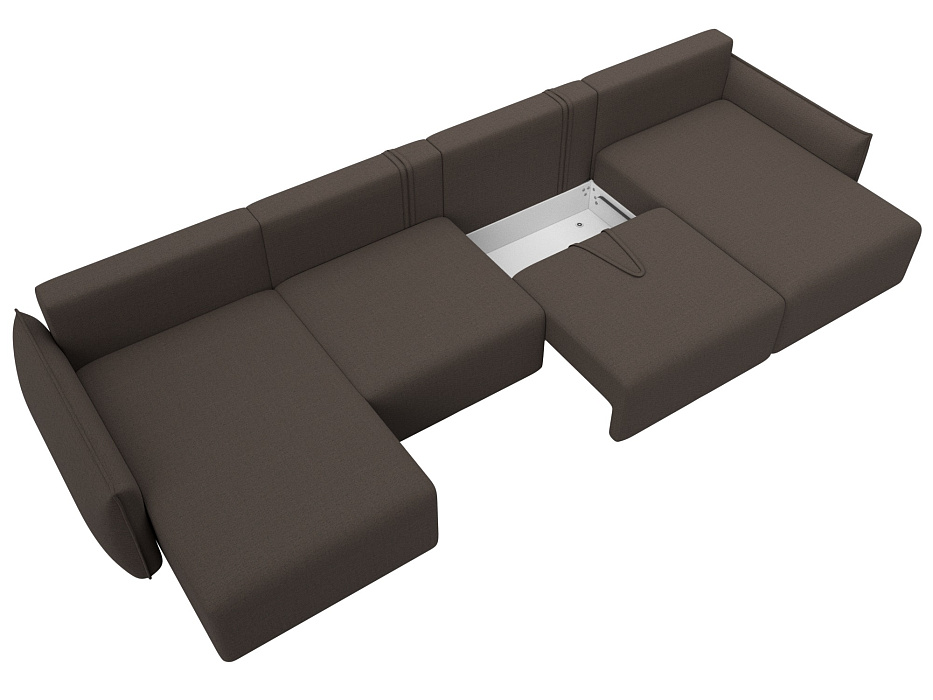 Диван П-образный Лига-051 НПБ Лонг (амур 05 коричневый)