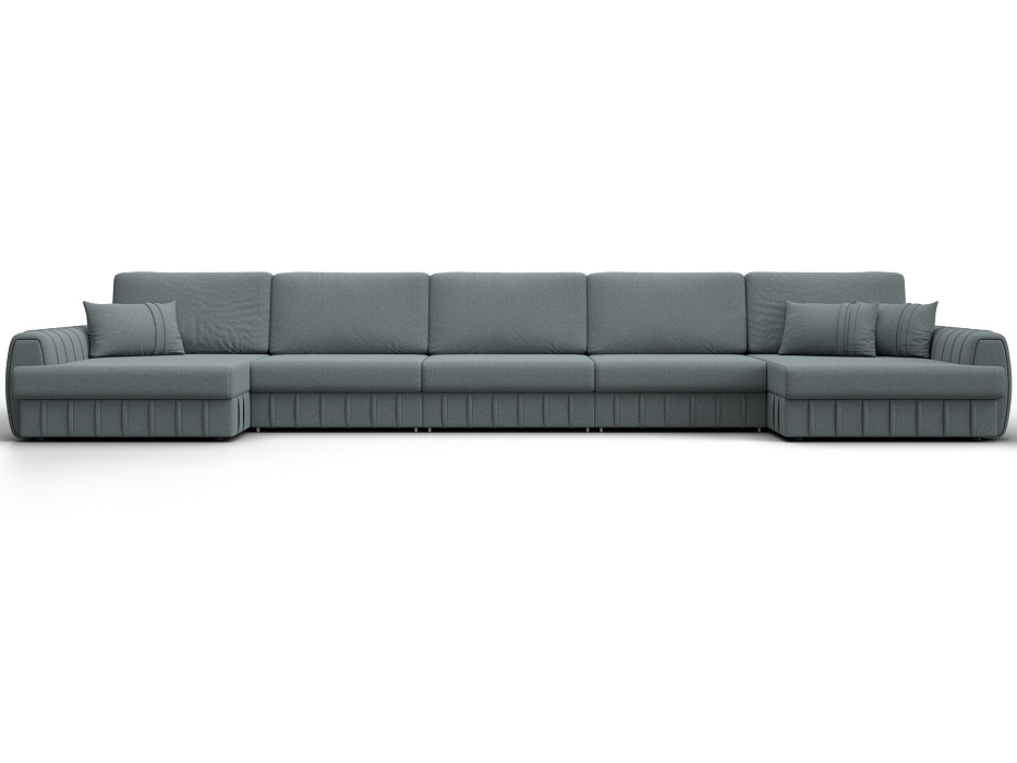 Диван П-образный Лига-057 НПБ МегаЛонг (амур 07 серый)