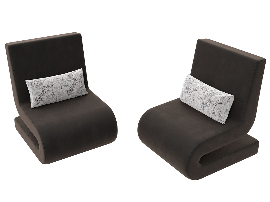 Кресло Волна (2 шт.) (seven 727 коричневый;seven 17 серый)