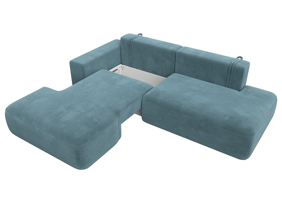 Диван угловой Лига-036 НПБ Модерн левый угол (seven 113 бирюзовый)