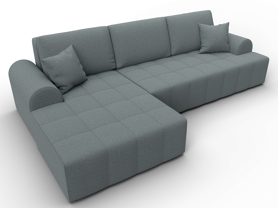 Диван угловой Лига-080 угол левый (амур 07 серый)