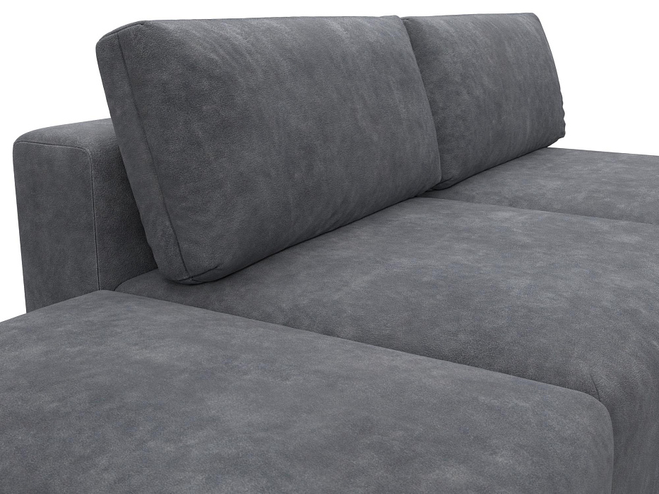 Диван прямой модульный с пуфом Лига-060 НПБ (brut 16 темно-серый)