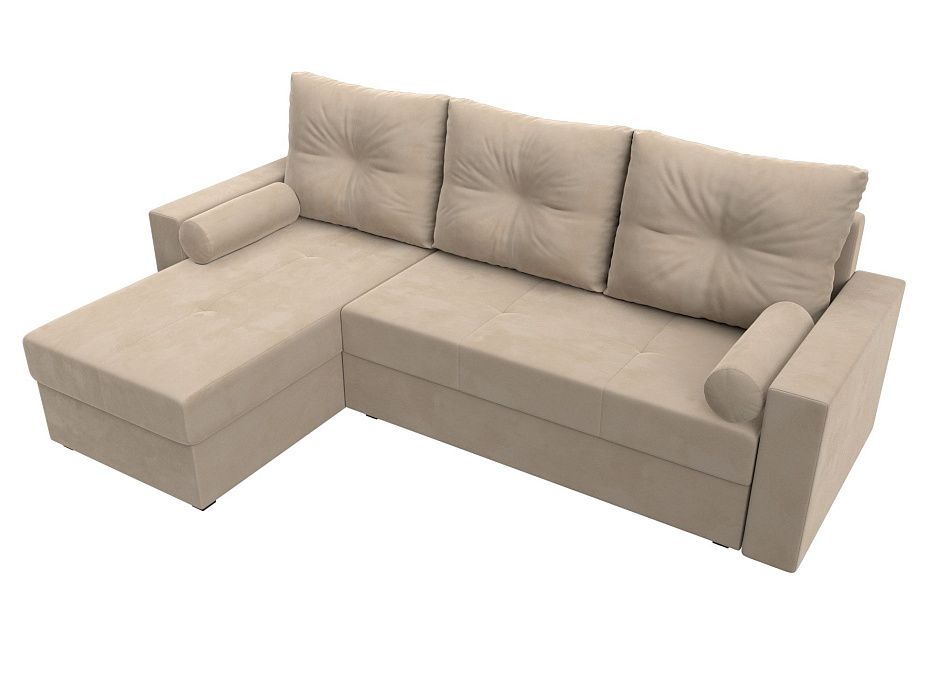 Диван угловой Верона Лайт левый угол (seven 729 бежевый)