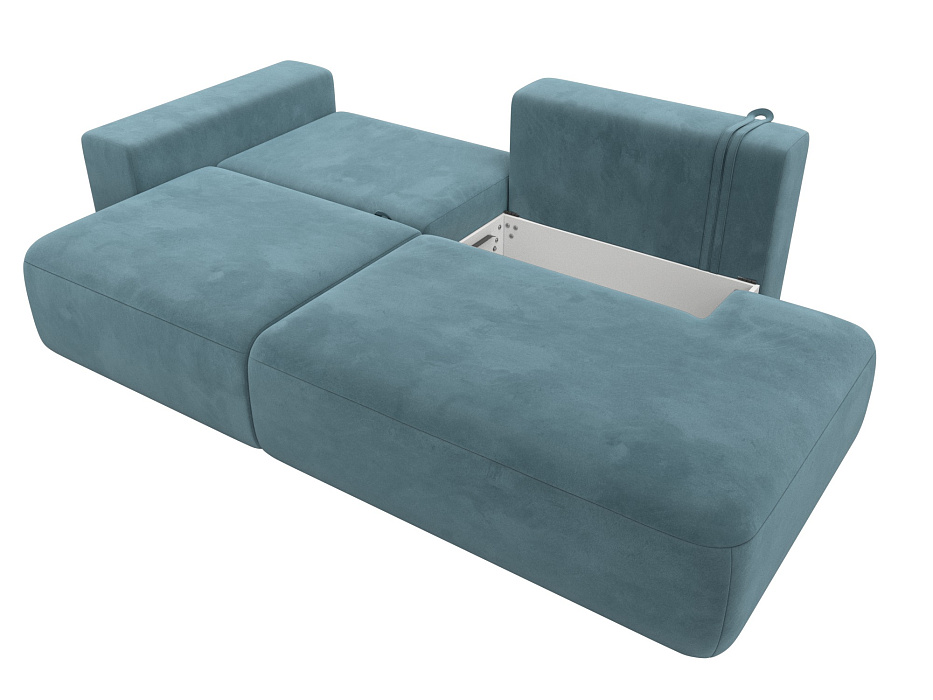 Диван прямой Лига-036 НПБ Модерн подлокотник слева (seven 113 бирюзовый)