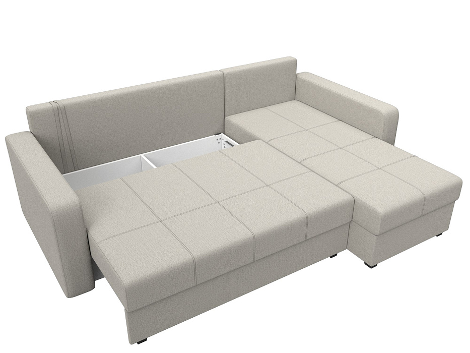 Диван угловой Ливерпуль Лайт правый угол (амур 02 бежевый)