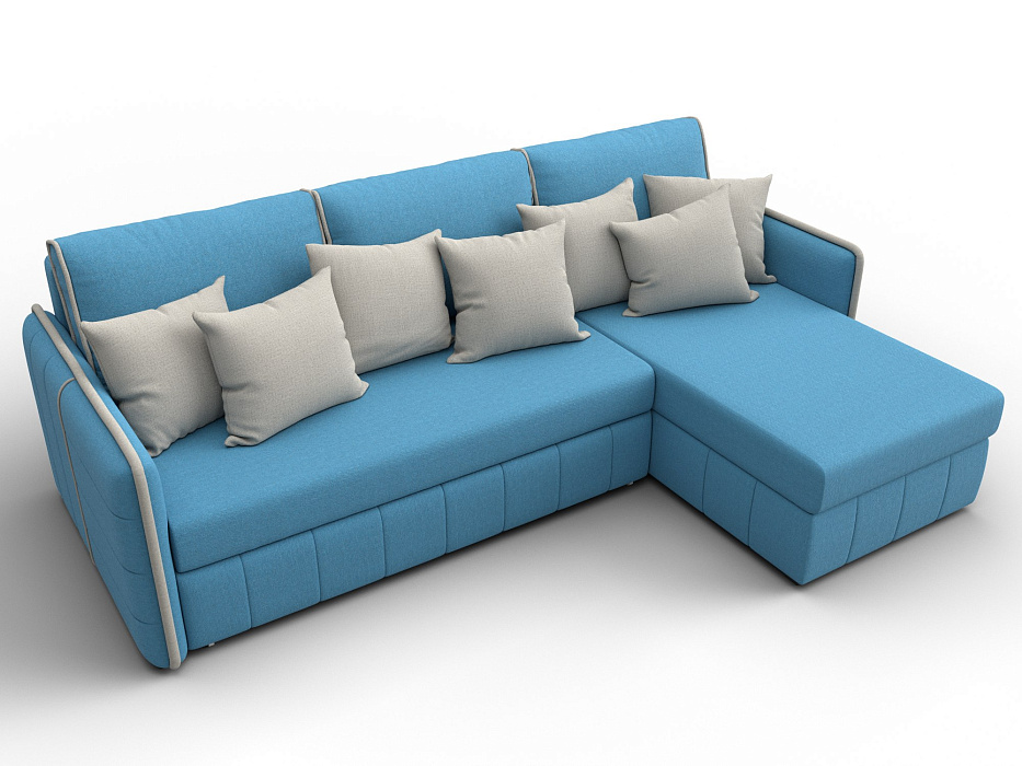 Диван угловой Лига-078 угол универсальный (амур 10 голубой;амур 02 бежевый)