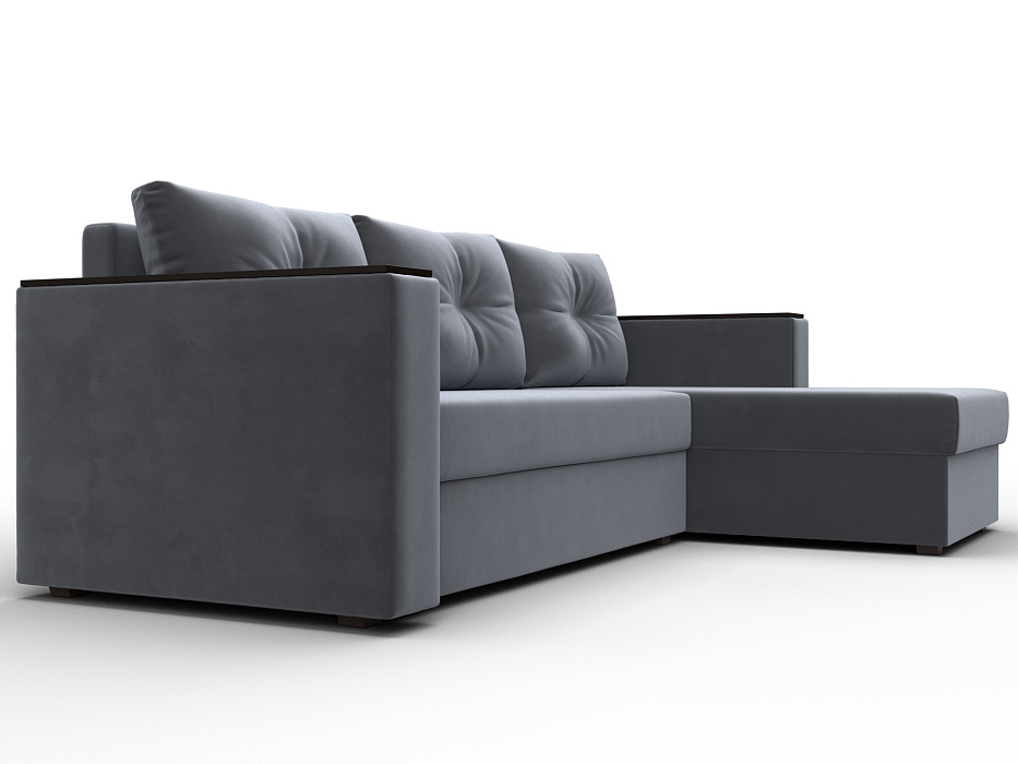 Диван угловой Атланта без стола универсальный угол (seven 17 серый)