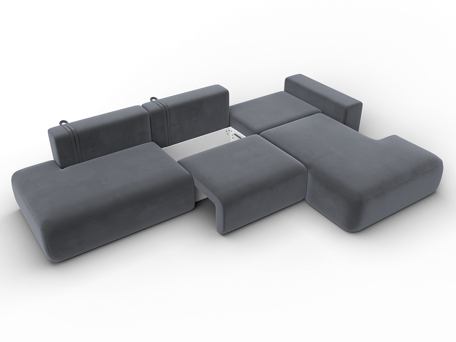 Диван угловой Лига-036 НПБ Модерн Лонг правый угол (серый)