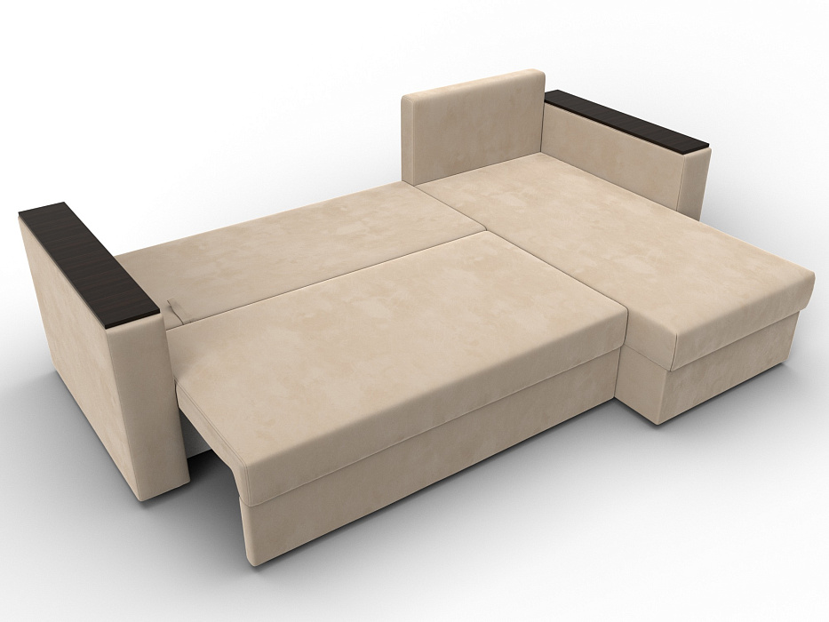 Диван угловой Атланта без стола универсальный угол (seven 729 бежевый)