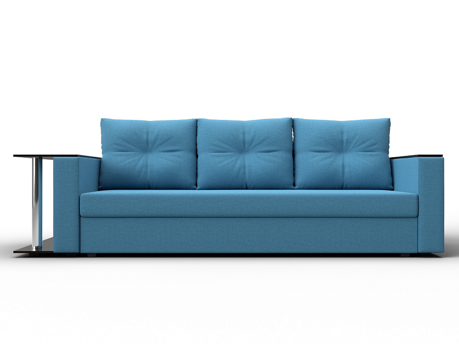 Диван прямой Атланта со столом слева (амур 10 голубой)