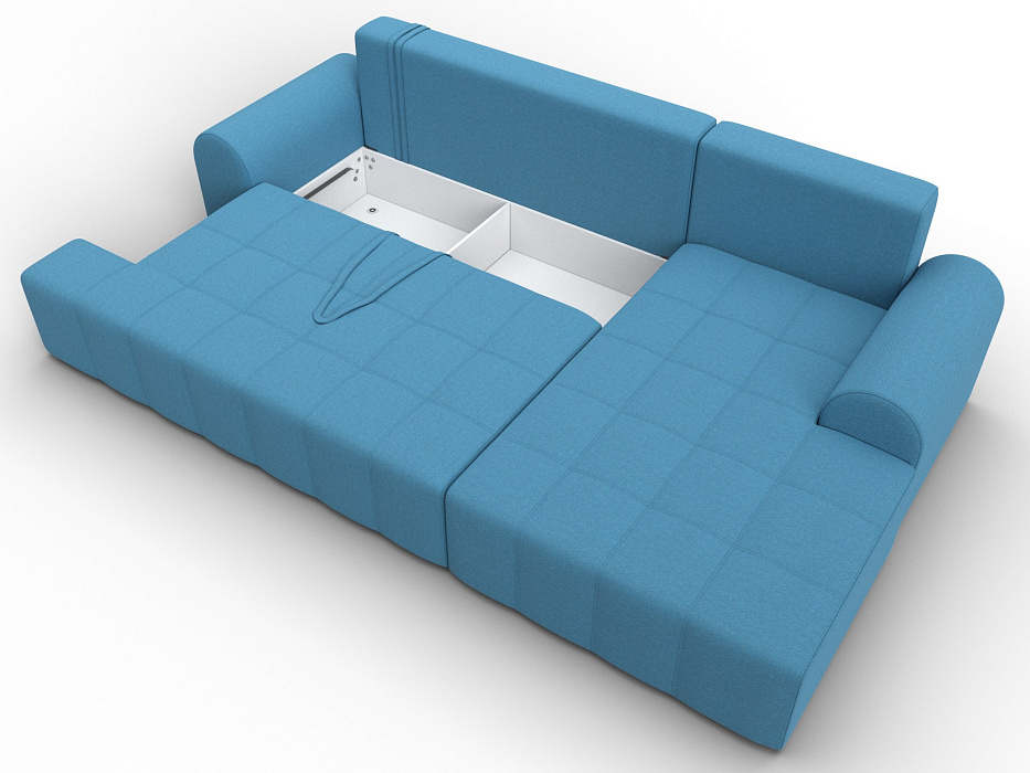 Диван угловой Лига-080 угол правый (амур 10 голубой)