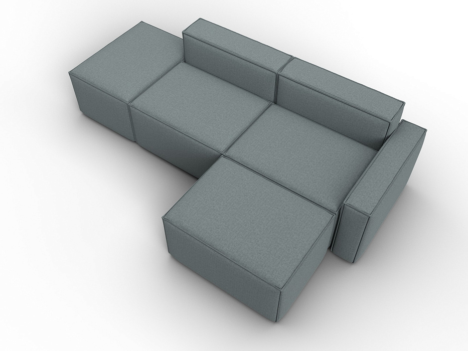 Диван угловой модульный Лига-063 угол правый (амур 07 серый)