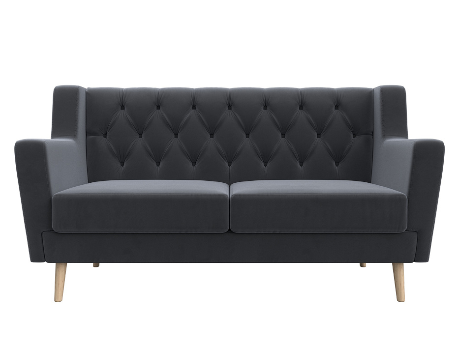 Диван кухонный прямой Брайтон 2 Люкс (seven 17 серый)