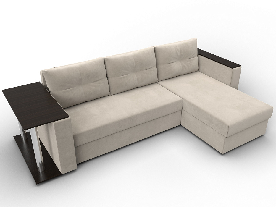 Диван угловой Атланта со столом правый угол (бежевый)