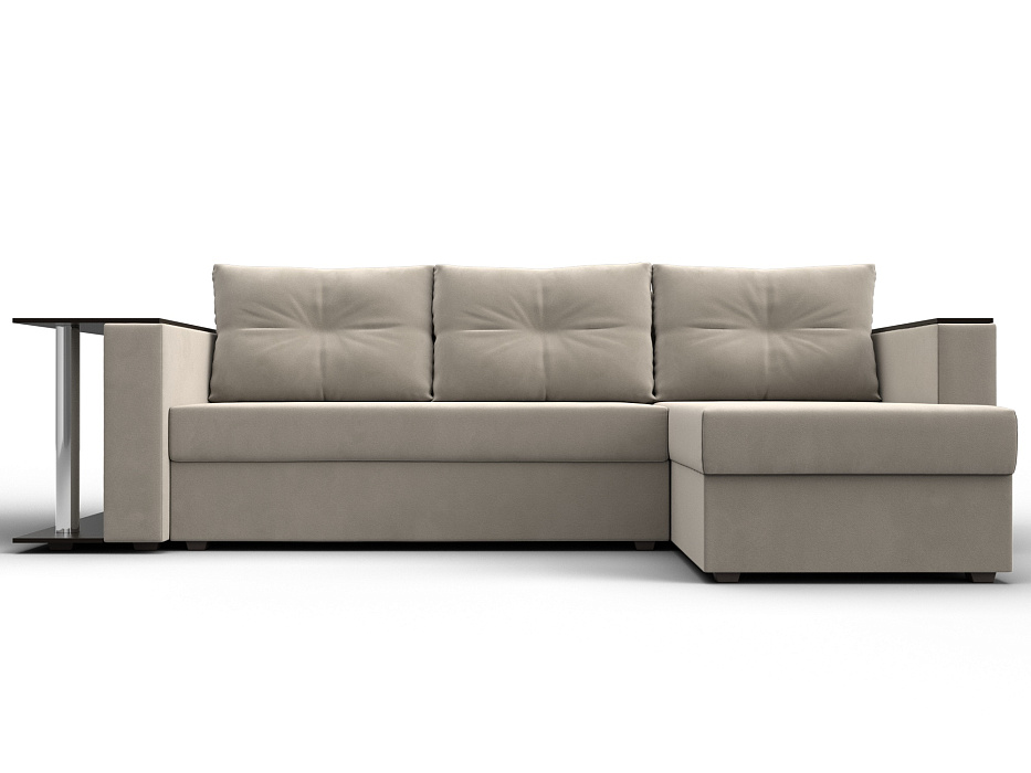 Диван угловой Атланта со столом правый угол (бежевый)