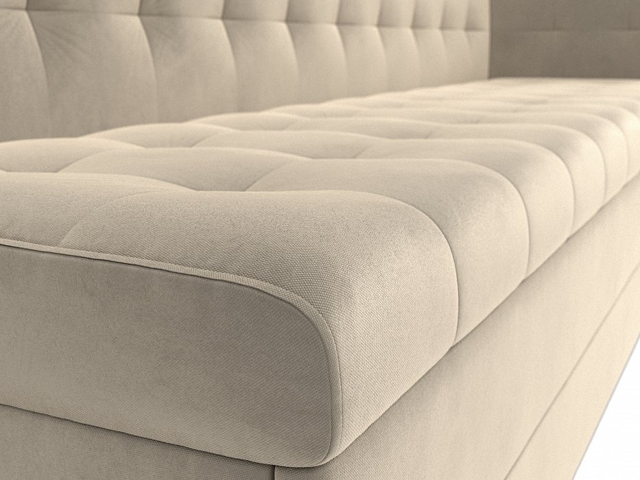 Диван кухонный прямой Бриз с углом справа (бежевый)