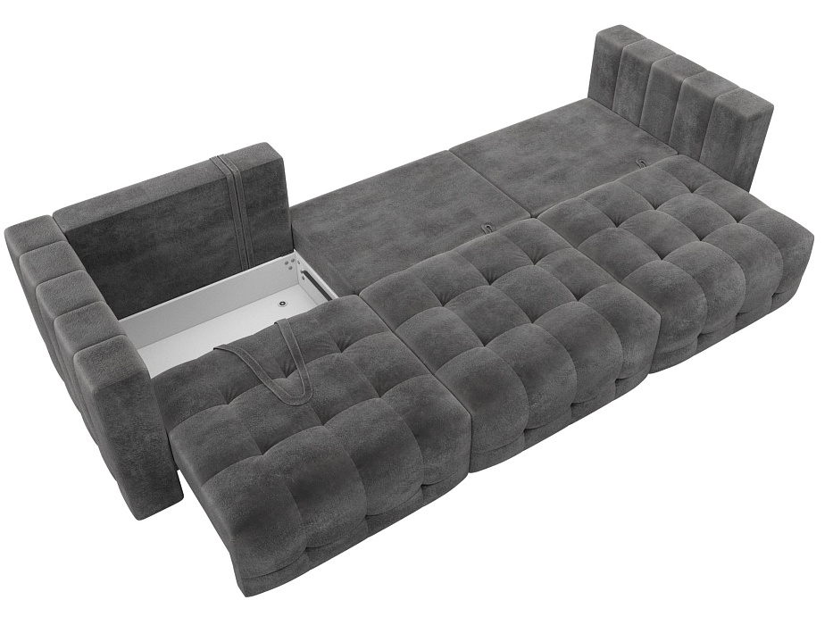 Диван прямой Лига-052 НПБ Лонг (tower 10 серый)