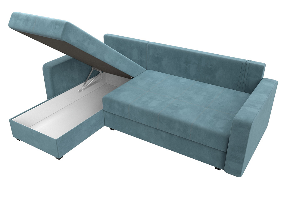 Диван угловой Ливерпуль Лайт левый угол (seven 113 бирюзовый)