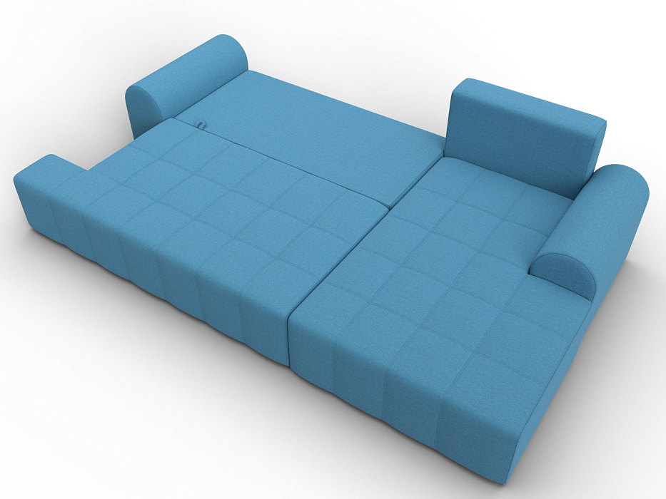 Диван угловой Лига-080 угол правый (амур 10 голубой)