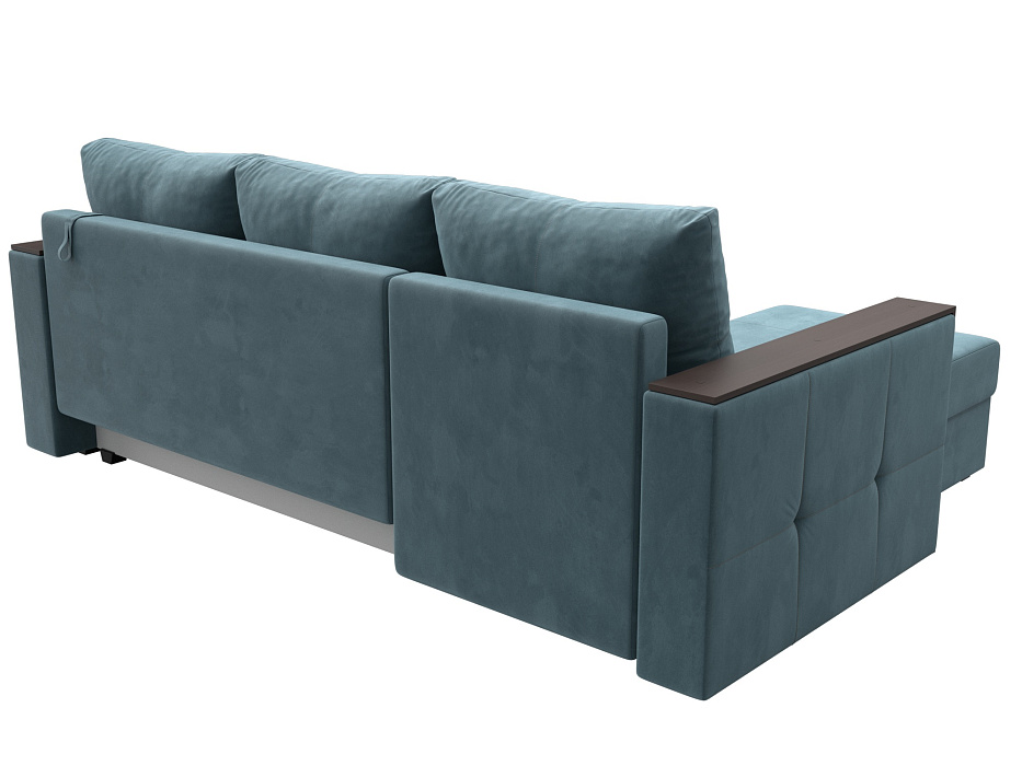 Диван угловой Валенсия Лайт левый угол (seven 113 бирюзовый)