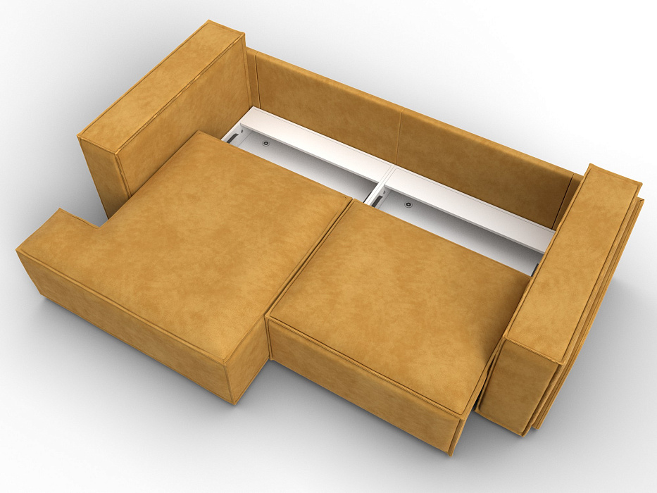 Диван угловой Лига-061 угол левый (brut 10 желтый)