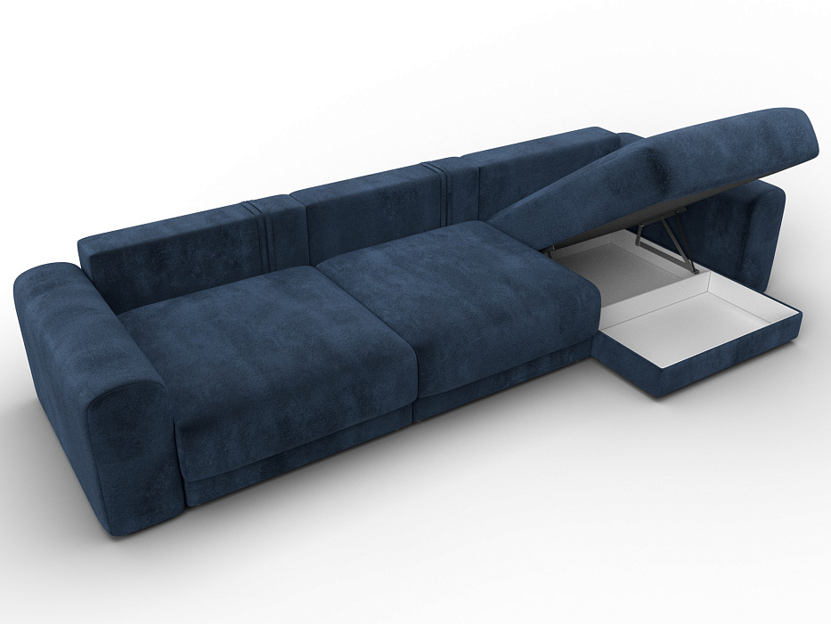 Диван угловой Лига-056 НПБ Лонг угол универсальный (tower 13 синий)
