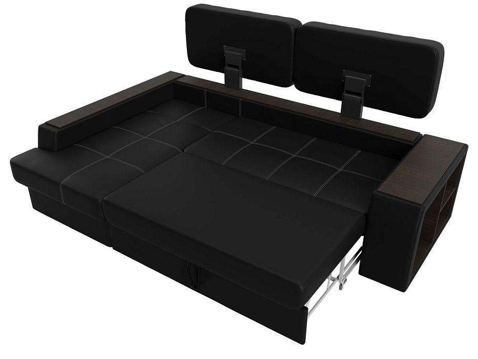 Диван угловой Брюссель левый угол (черный;белый)