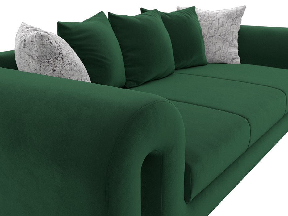 Диван прямой Волна (seven 626 зеленый;seven 17 серый)