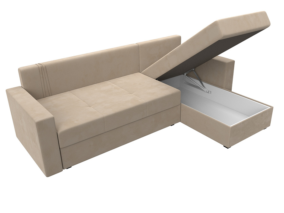 Диван угловой Верона Лайт правый угол (seven 729 бежевый)