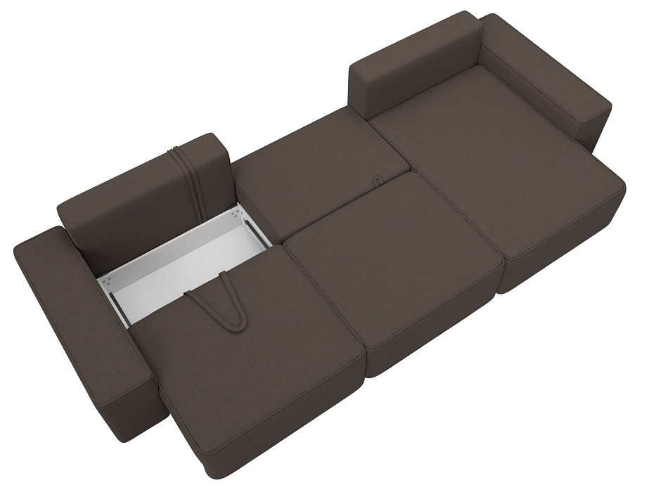 Диван угловой Лига-074 угол универсальный (амур 05 коричневый)