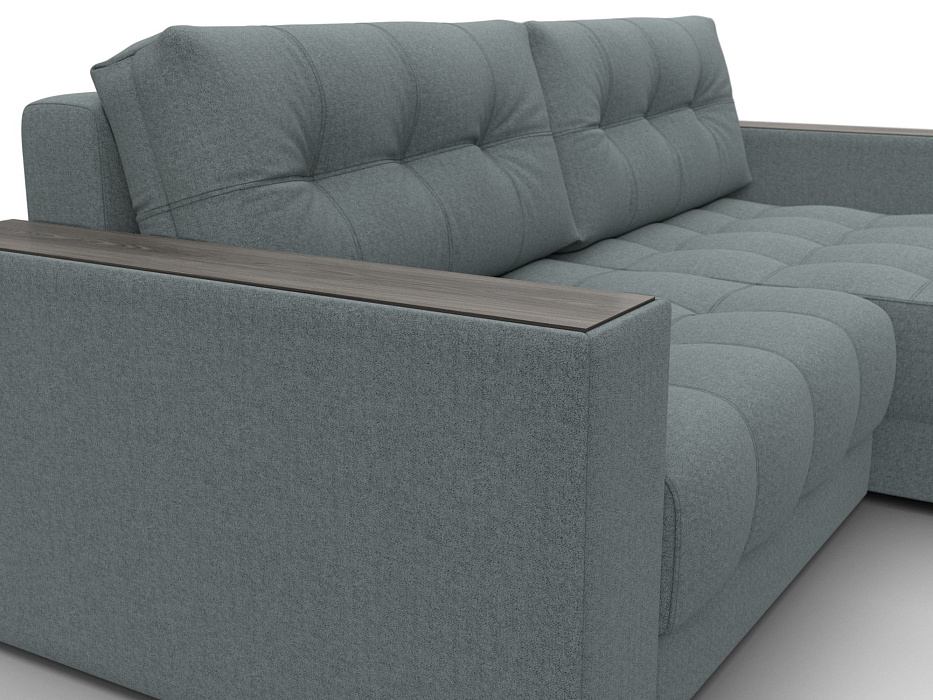 Диван угловой с декором Лига-049 НПБ (амур 07 серый)