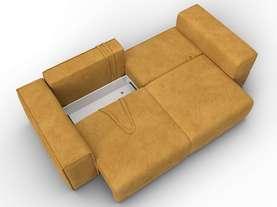 Диван прямой Лига-058 НПБ (brut 10 желтый)