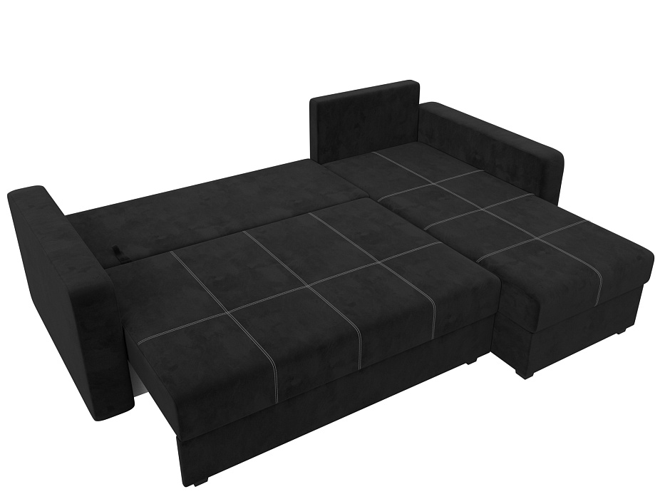 Диван угловой Ливерпуль Лайт правый угол (seven 35 черный)