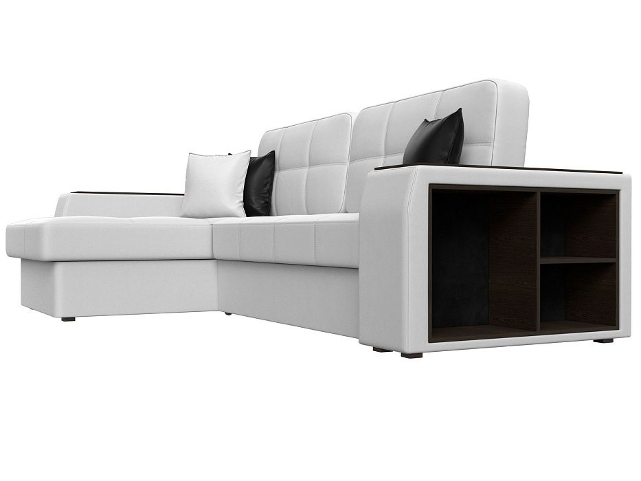 Диван угловой Брюссель левый угол (белый;черный)