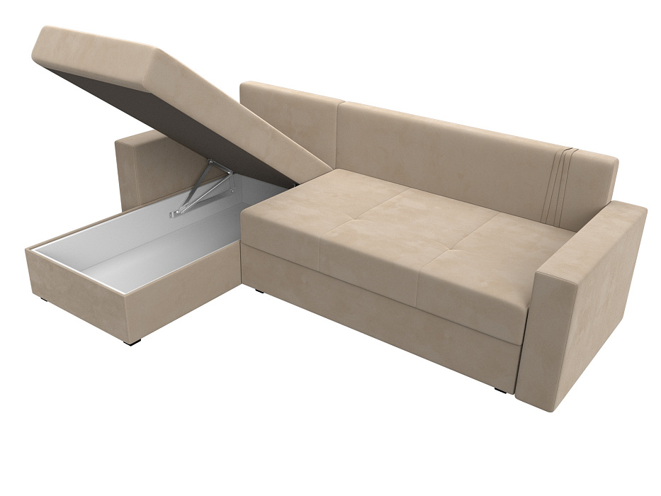 Диван угловой Верона Лайт левый угол (seven 729 бежевый)
