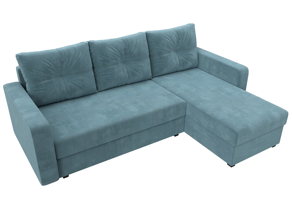 Диван угловой Ливерпуль Лайт правый угол (seven 113 бирюзовый)