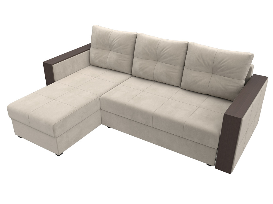 Диван угловой Валенсия Лайт левый угол (бежевый)
