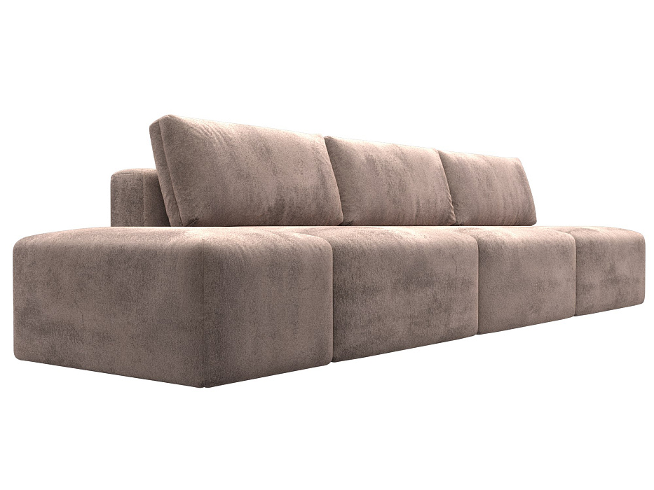 Диван прямой модульный с пуфом Лига-060 НПБ Лонг (tower 05 бежевый)