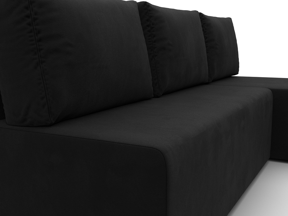 Диван угловой Поло правый угол (черный)